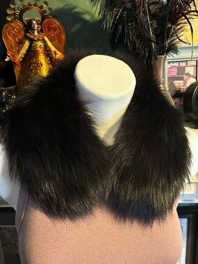 Plush Black Fox Fur Collar